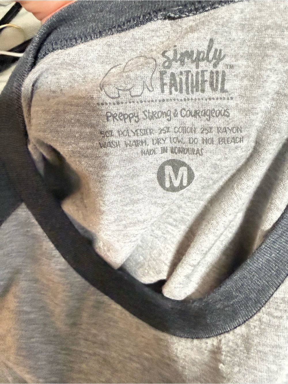 Simply Faithful Philippians 4:13 Elephant Graphic 3/4 Sleeve - Picture 3 of 5